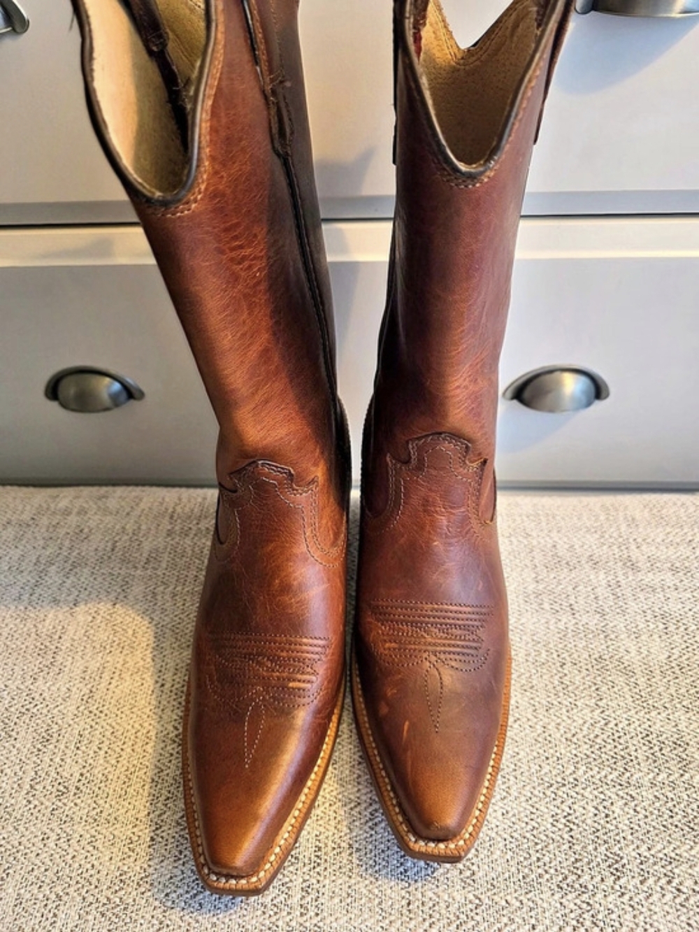 Texas Wrangler Leather Cowboy Boots US 7 B NWT